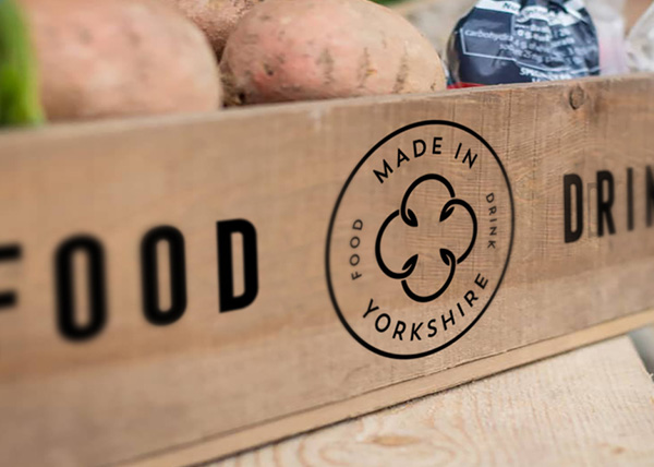Food crate with Yorkshire Mark logo