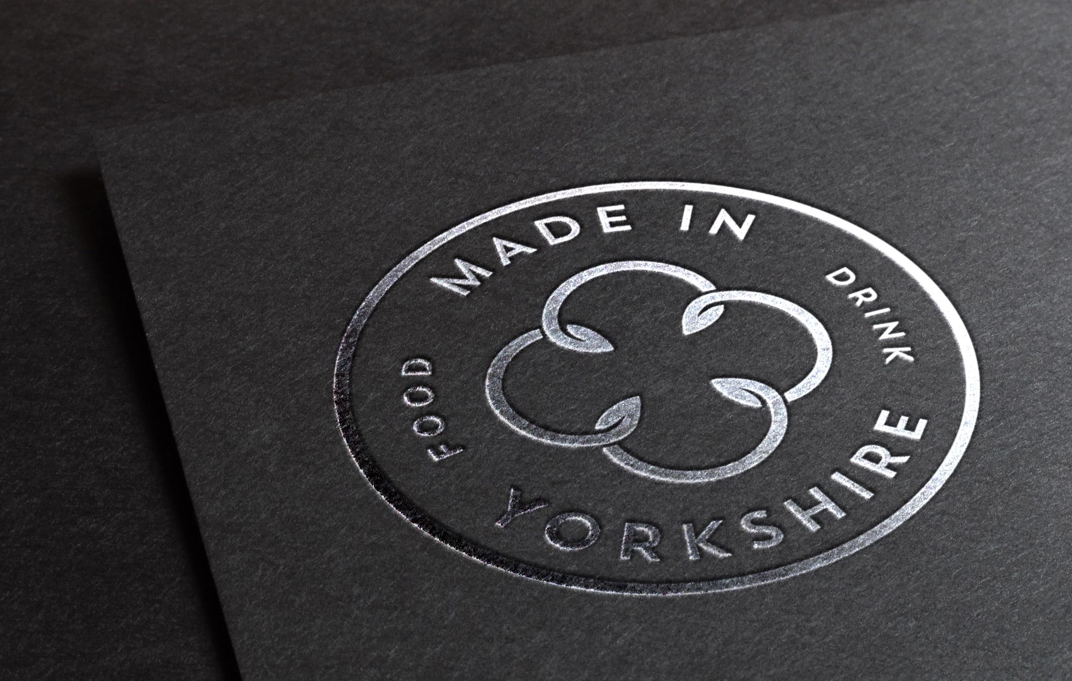 Made In Yorkshire embossed logo on card